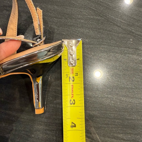 Anthropologie Silver Kitten Heels. Size 38. - Picture 9 of 10